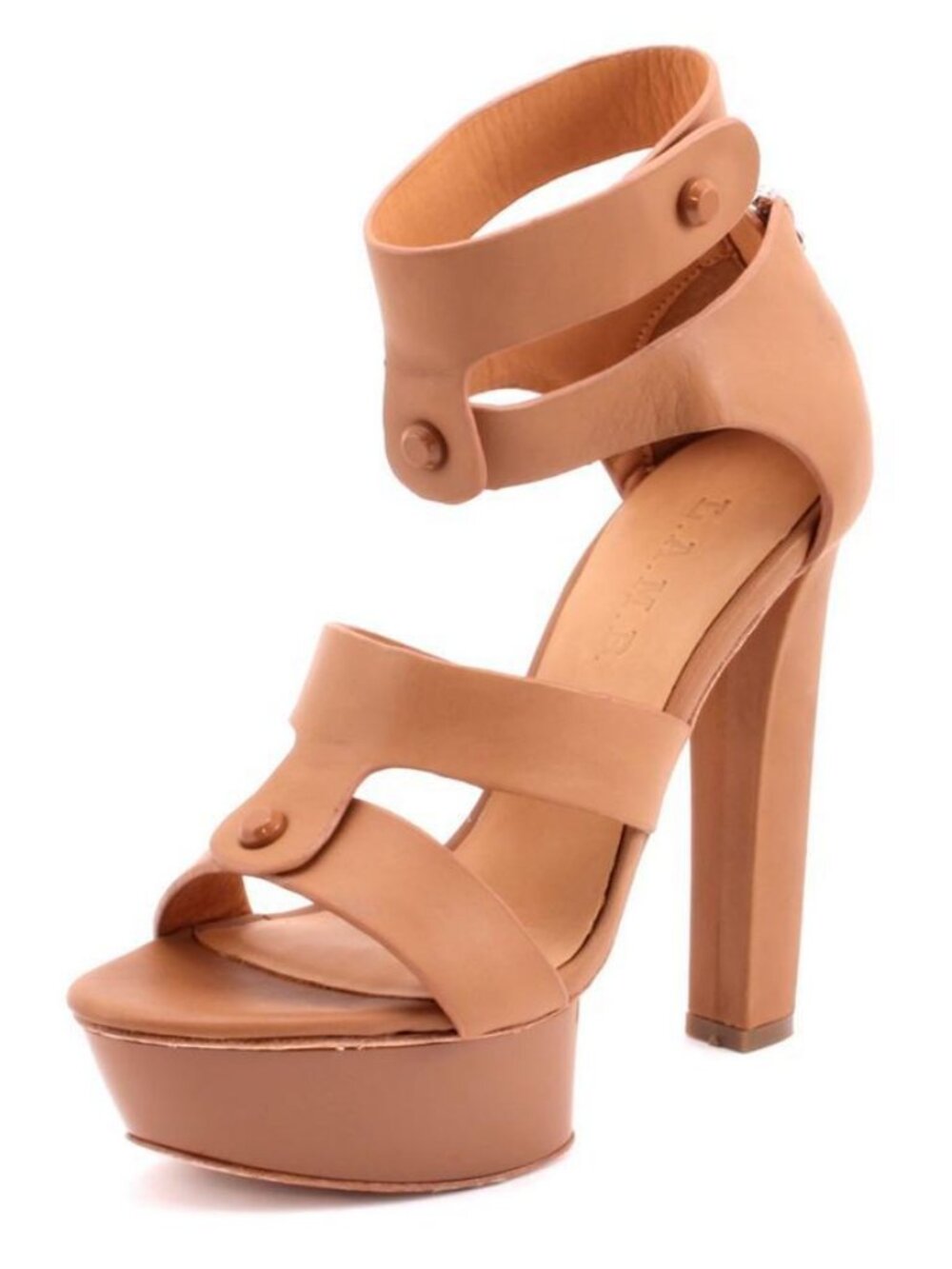 Gwen Stefani L.A.M.B. Mollie Tan Sandal Block Heels